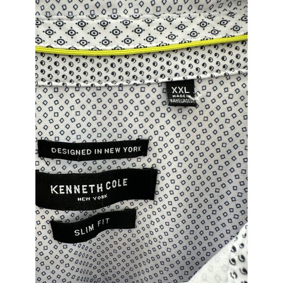 Kenneth Cole New York Mens Shirt Size XXL Slim Fit Short Sleeve Button Up NWTs - Picture 5 of 11